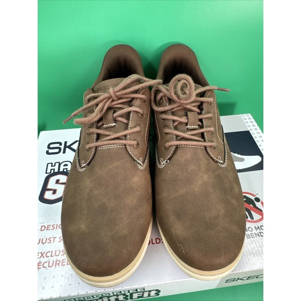 Skechers Hands Free Swift Fit Men’s 9 Brown Waterproof Casual Lace Sneakers